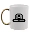 Чашка з кольоровою ручкою Лого Honda Золото фото