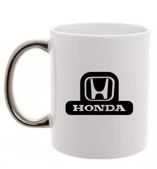 Чашка з кольоровою ручкою Лого Honda Срібло фото