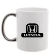 Чашка з кольоровою ручкою Лого Honda Срібло фото
