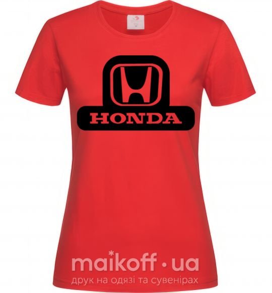 Женская футболка Лого Honda Красный фото