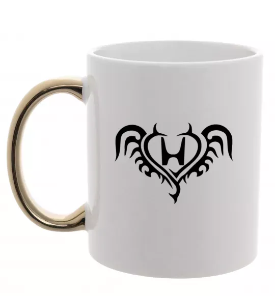 Чашка з кольоровою ручкою Honda devil Золото фото