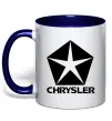 Чашка с цветной ручкой Logo Chrysler Глубокий темно-синий фото