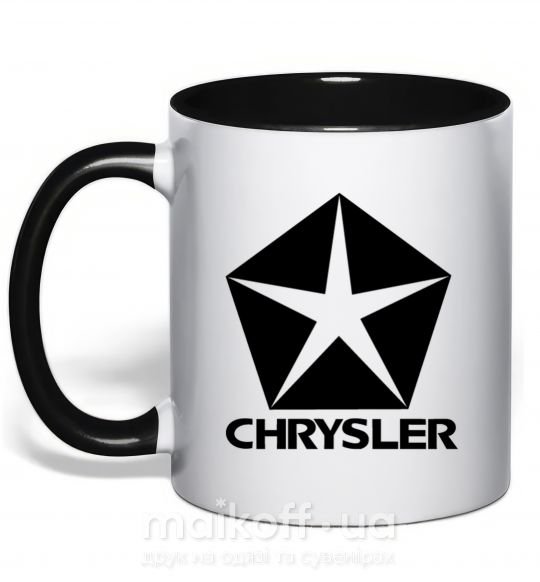 Чашка з кольоровою ручкою Logo Chrysler Чорний фото