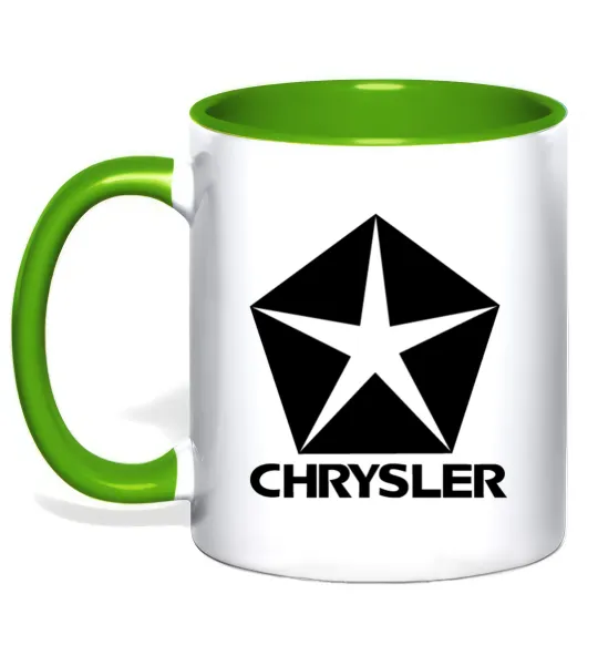 Чашка з кольоровою ручкою Logo Chrysler Лаймовий фото