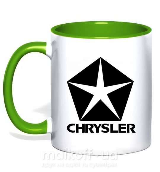Чашка з кольоровою ручкою Logo Chrysler Зелений фото
