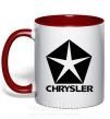 Чашка з кольоровою ручкою Logo Chrysler Червоний фото