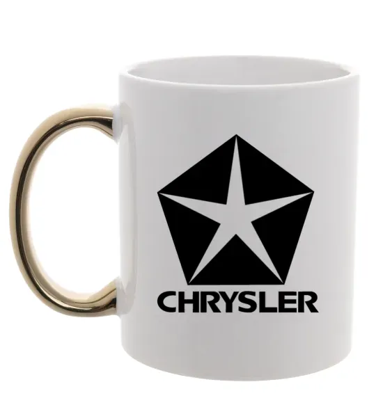 Чашка с цветной ручкой Logo Chrysler Золото фото