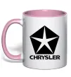 Чашка с цветной ручкой Logo Chrysler Нежно розовый фото