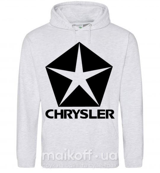Мужская толстовка (худи) Logo Chrysler Серый меланж фото