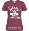 Женская футболка The devil drives toyota Бордовый фото