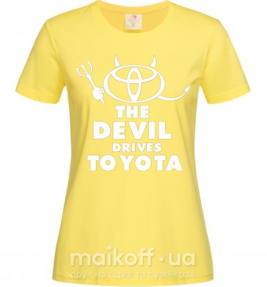 Женская футболка The devil drives toyota Лимонный фото