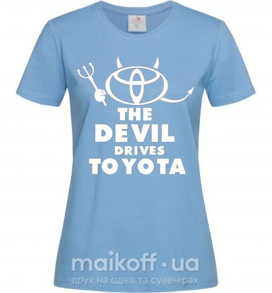 Женская футболка The devil drives toyota Голубой фото