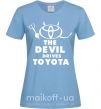 Женская футболка The devil drives toyota Голубой фото
