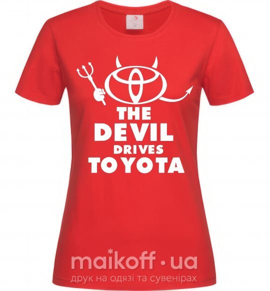 Женская футболка The devil drives toyota Красный фото