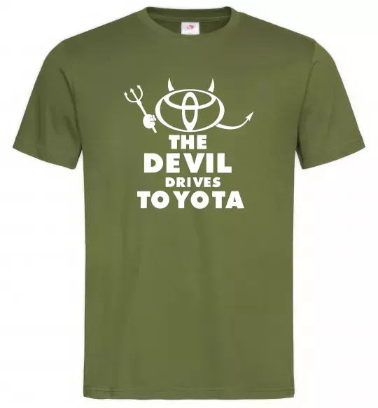 Чоловіча футболка The devil drives toyota Оливковий фото