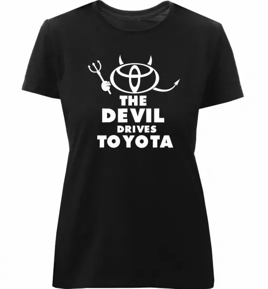 Жіноча преміум футболка The devil drives toyota Чорний фото