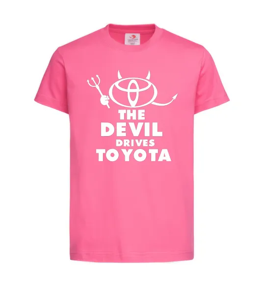 Детская футболка The devil drives toyota Ярко-розовый фото