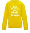 Детский Свитшот The devil drives toyota Солнечно желтый фото
