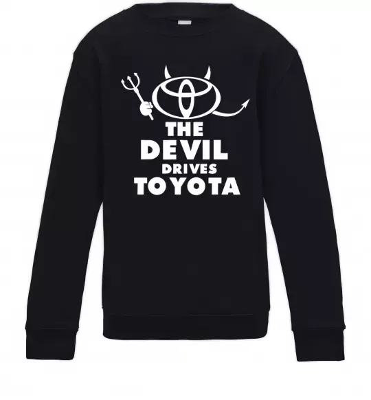 Детский Свитшот The devil drives toyota Черный фото