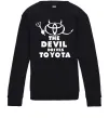 Детский Свитшот The devil drives toyota Черный фото