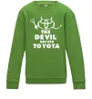 Детский Свитшот The devil drives toyota Лаймовый фото