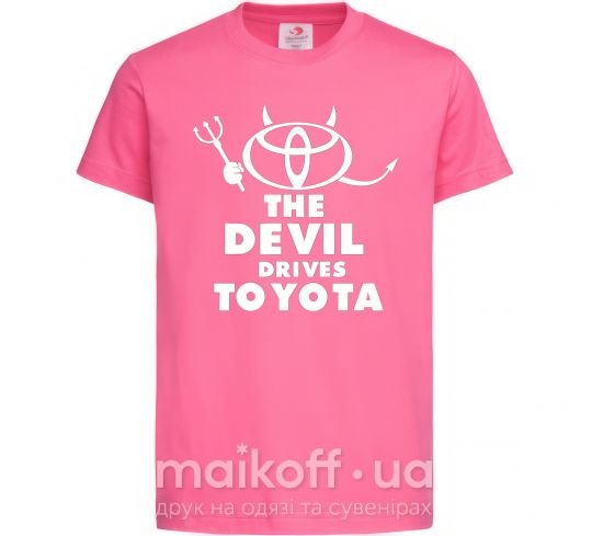 Дитяча футболка The devil drives toyota Яскраво-рожевий фото