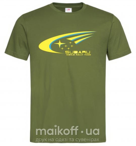 Чоловіча футболка Subaru world rally team Оливковий фото