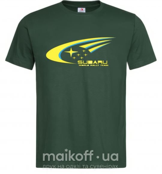 Мужская футболка Subaru world rally team Темно-зеленый фото