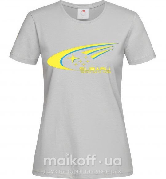Женская футболка Subaru world rally team Серый фото