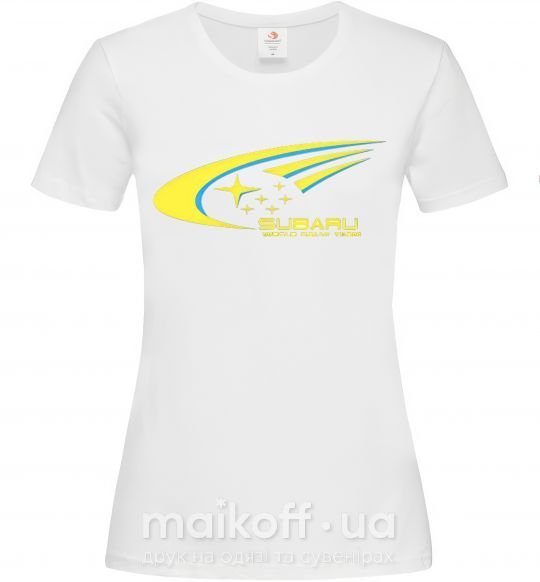 Жіноча футболка Subaru world rally team Білий фото