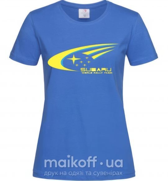 Жіноча футболка Subaru world rally team Яскраво-синій фото