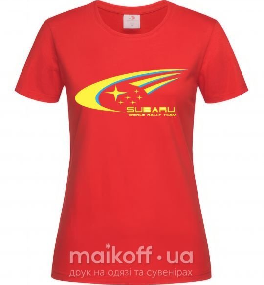 Женская футболка Subaru world rally team Красный фото