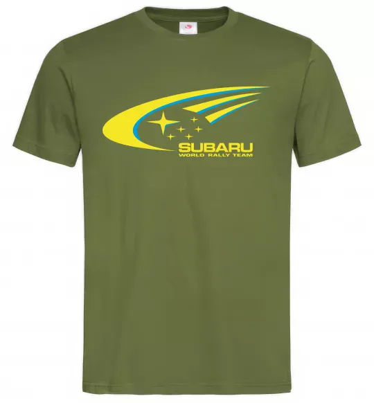 Мужская футболка Subaru world rally team Оливковый фото