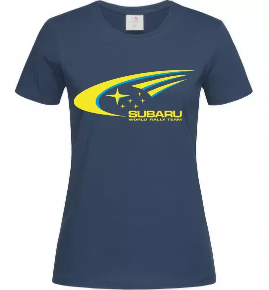 Женская футболка Subaru world rally team Темно-синий фото