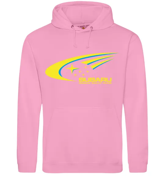 Мужская толстовка (худи) Subaru world rally team Розовый фото