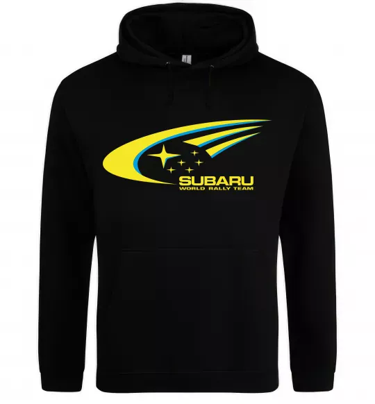 Чоловіча толстовка (худі) Subaru world rally team Чорний фото