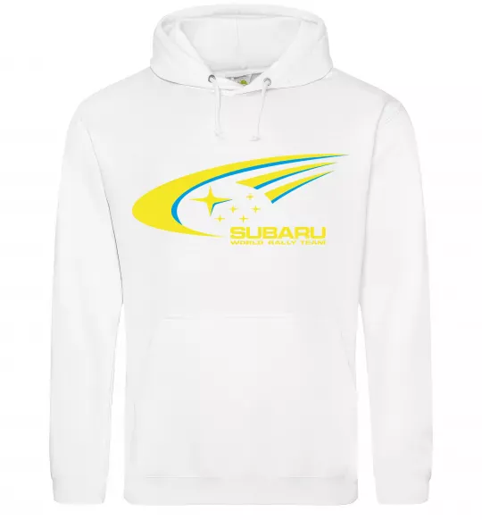 Чоловіча толстовка (худі) Subaru world rally team Білий фото