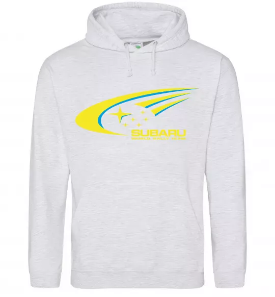 Чоловіча толстовка (худі) Subaru world rally team Сірий меланж фото