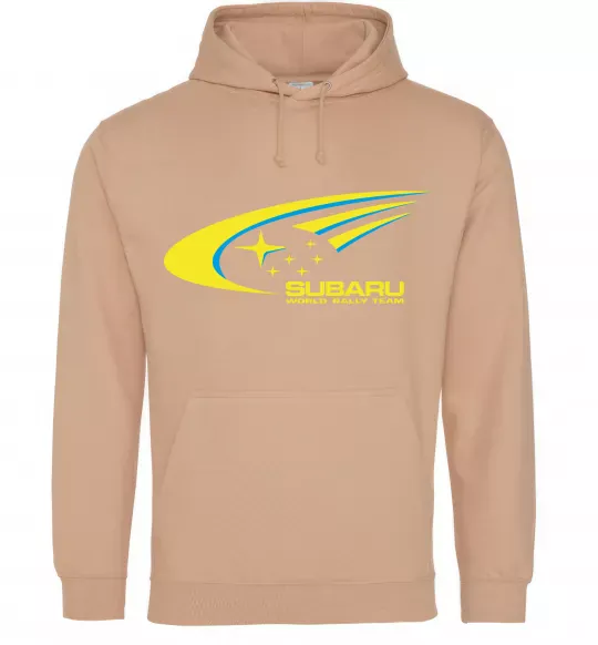 Чоловіча толстовка (худі) Subaru world rally team Пісочний фото