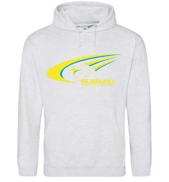 Женская толстовка (худи) Subaru world rally team Серый меланж фото