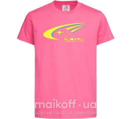 Детская футболка Subaru world rally team Ярко-розовый фото