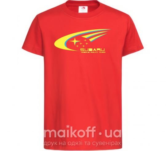Детская футболка Subaru world rally team Красный фото