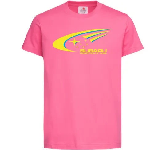Детская футболка Subaru world rally team Ярко-розовый фото
