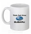 Чашка керамічна Think feel drive Subaru Білий фото