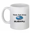 Чашка керамічна Think feel drive Subaru Білий фото