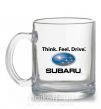 Чашка скляна Think feel drive Subaru Прозорий фото