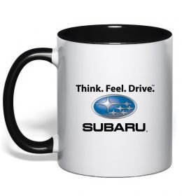 Чашка з кольоровою ручкою Think feel drive Subaru