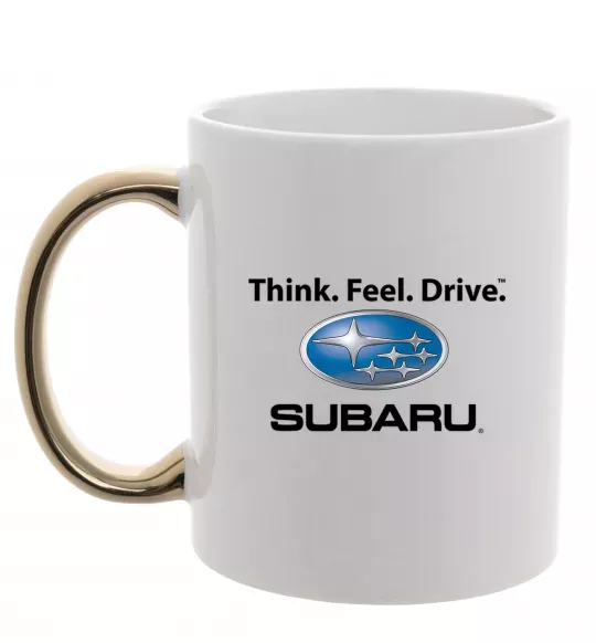 Чашка з кольоровою ручкою Think feel drive Subaru Золото фото