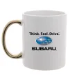 Чашка з кольоровою ручкою Think feel drive Subaru Золото фото