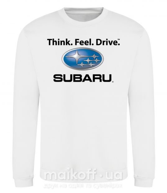 Свитшот Think feel drive Subaru Белый фото